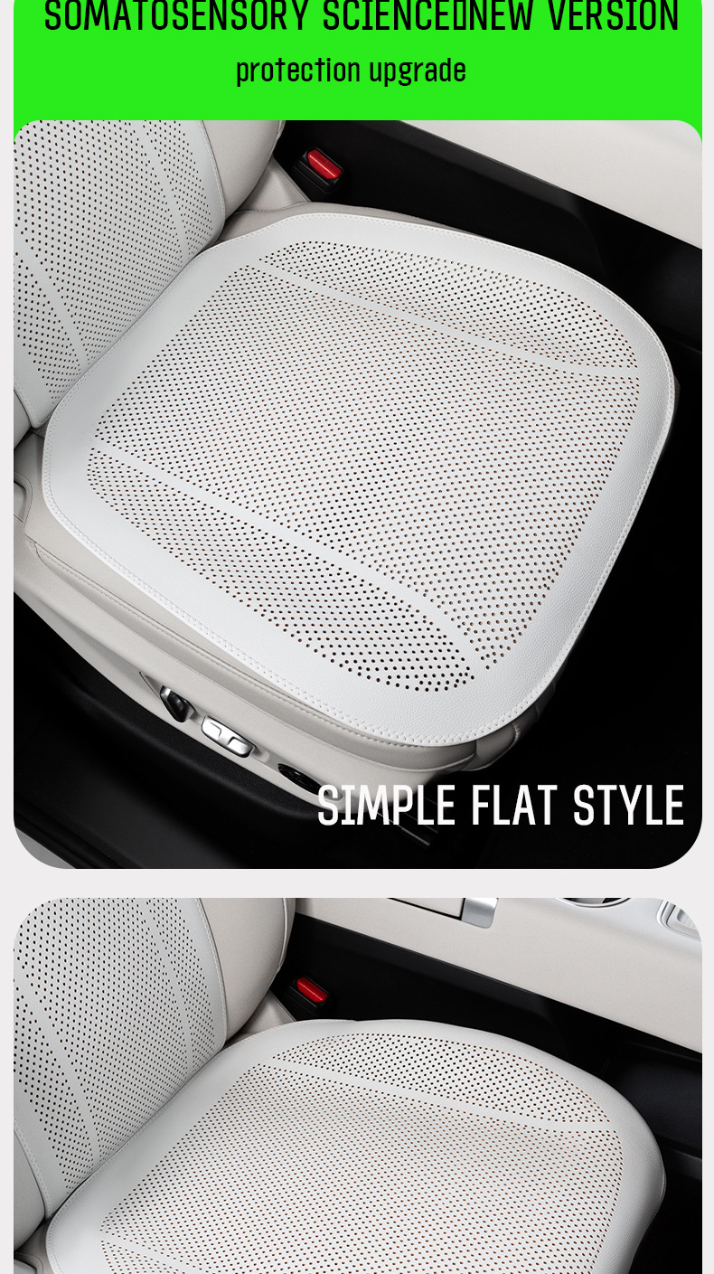 Amazon's Best-Selling All-Season Leather Car Seat Cushion, Ventilated and Breathable Thin Car Interior Seat Cushion