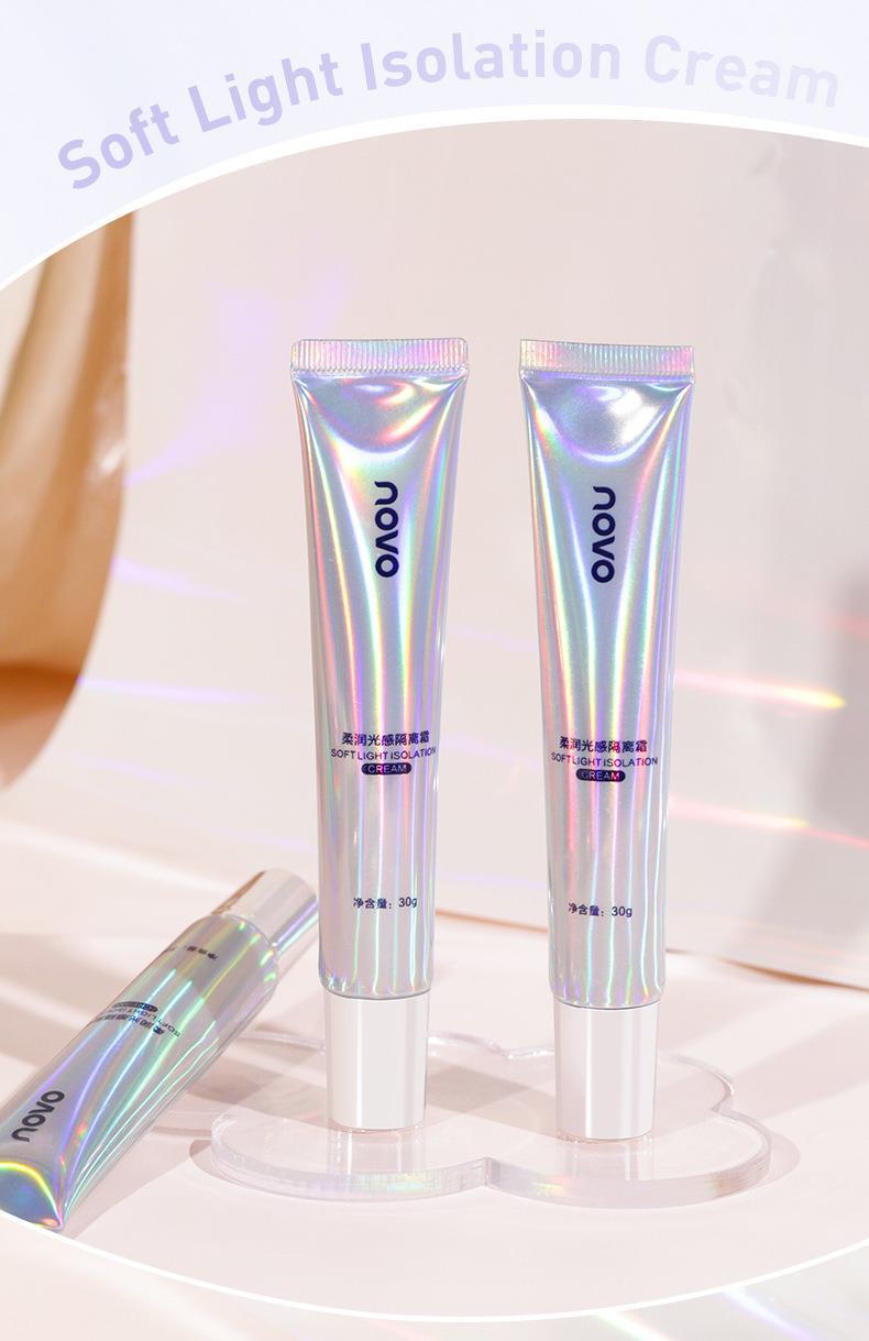 NOVO's Soft and Radiant Primer is a three-in-one primer that is waterproof, sweat-proof, powder-free, concealer and moisturizing undefined