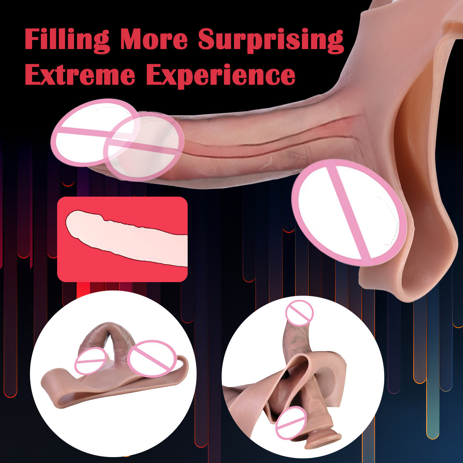 Realistic Cock Sleeve Underwear Penis Sleeve Male sex toys 12