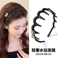 法式优雅珍珠高颅顶发箍女高级感2025新款防滑齿头饰日常外戴头箍