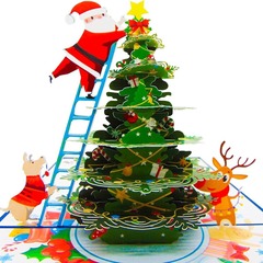 国境を越えたクリスマスの楽しい立体折り畳みグリーティングカード封筒付き高級感3Dポップアップクリスマス装飾パーティープレゼント