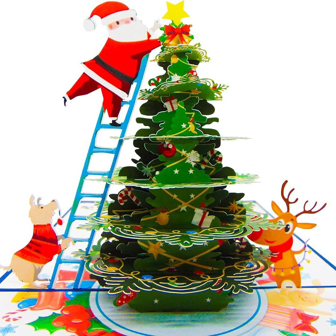 Подарочная открытка-сюрприз «С Рождеством» с конвертом, эксклюзивное 3D-поп-ап украшение для вечеринки