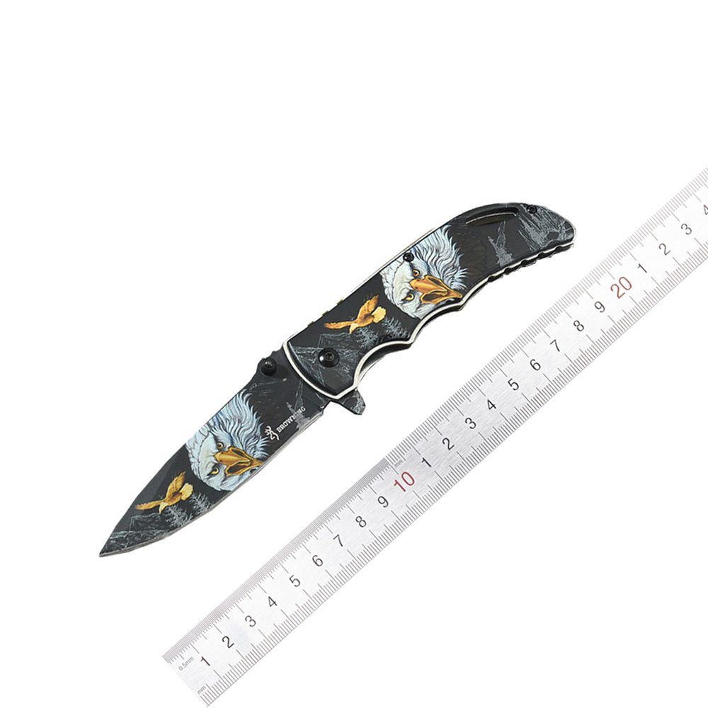 跨境户外刀多功能荒野求生小刀防身折刀高硬度礼品收藏折叠刀批发