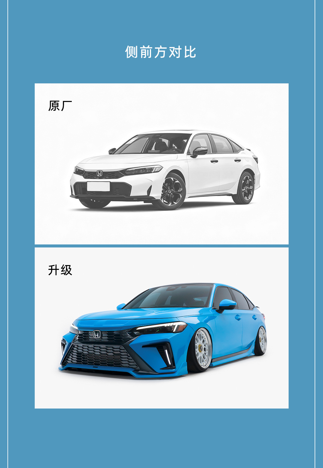 YOFER [Suitable for 11/11.5 generation Civic] Dark Night Max modification kit: front bumper, rear spoiler, side skirts