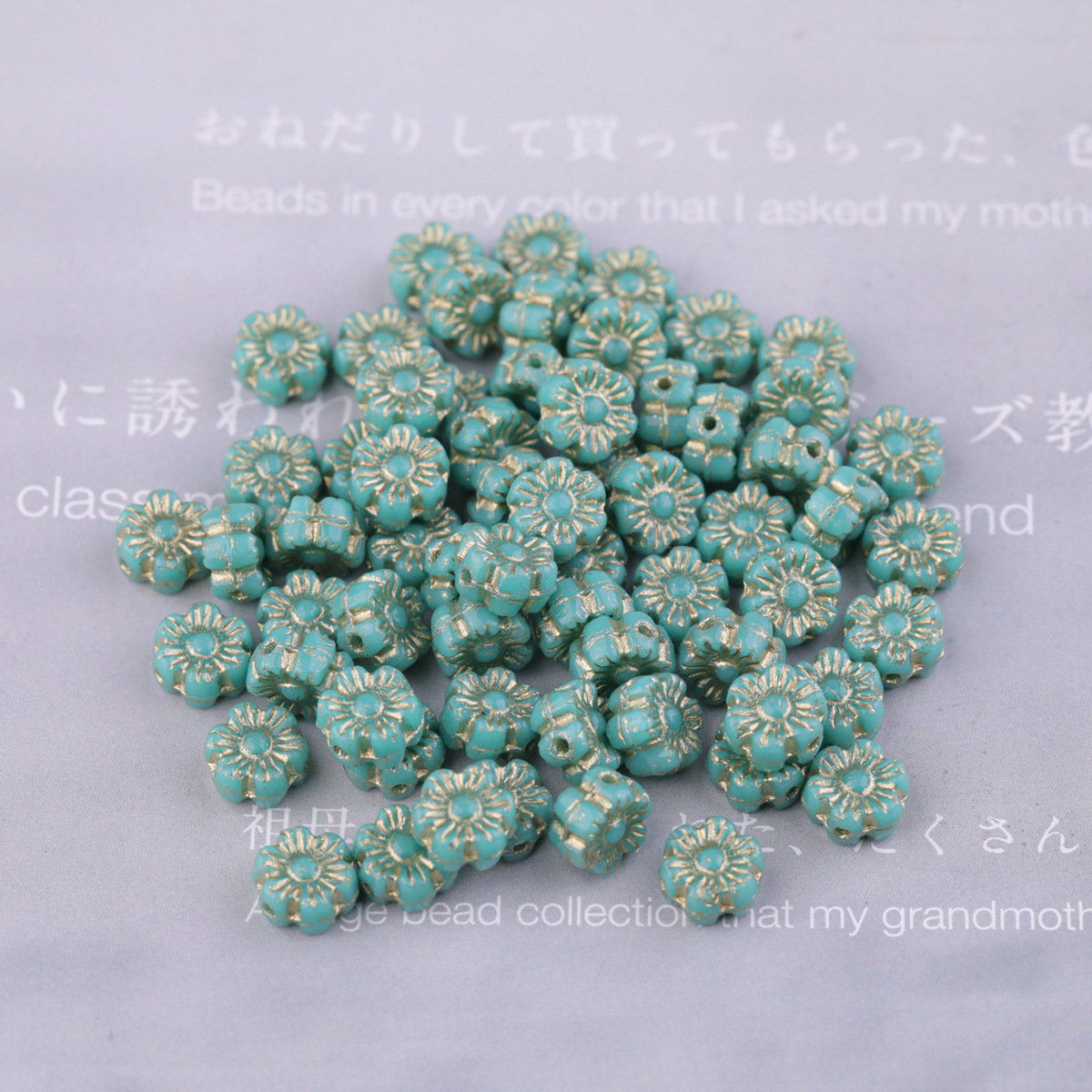 2025 nueva cuenta de vidrio checo preciosa flor hawaiana de vidrio 6mm aproximadamente 100 piezas accesorios de bricolaje