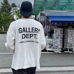 Gallery Deptワッフル長袖アルファベットプリントカジュアルゆるいカップル男女丸襟シャツtシャツ