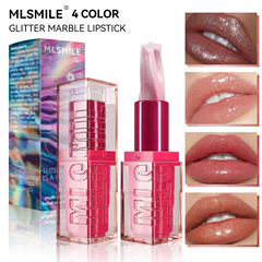 MLSMILE 国境を越えた特別な 4 色のフラッシュ五芒星スパイラル口紅保湿と着色しやすい真珠光沢のある口紅