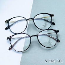 眼镜店热销新款TR90金胶结合网红同款眼镜架批发轻细复古椭圆镜框