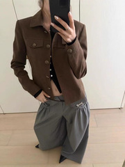 Ranwear 私服 东京故事 设计摩登翻领蜡感工艺外套百搭工装风夹克