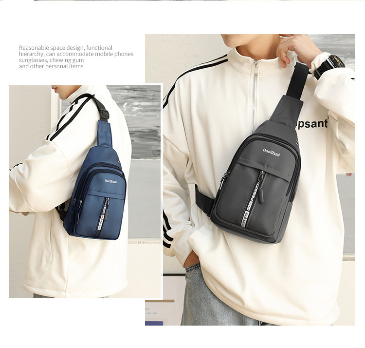 Wholesale New Men's Chest Bag Shoulder Bag Fashion Business Outdoor Men's Bag Large Capacity Casual Small Backpack display picture 22