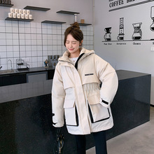 明星同款羽绒棉服女冬季新款中长款收腰加厚工装棉衣派克服外套