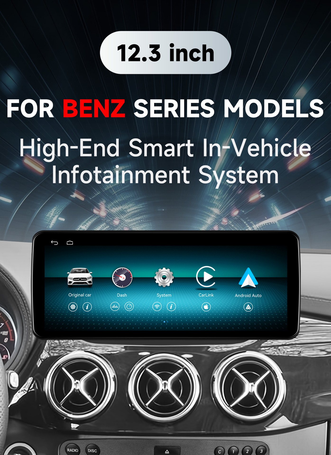 12.3inch Suitable for Mercedes-Benz B-Class 11-13 models, a navigation car GPS central control large screen all-in-one device