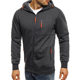 Cross-Border Foreign Trade European and American Men's Spring and Autumn Sports and Leisure Fitness Loose Zipper Solid Color Sweatshirt for Men