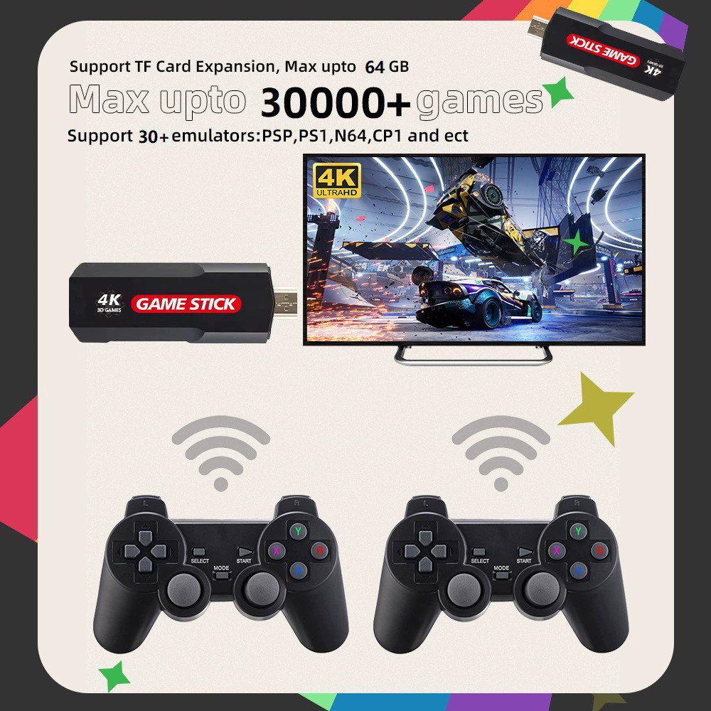 Игровая консоль Explosion X2 4K HD для семейной игры, ретро-аркада, беспроводная 2.4G, HDMI, видеоигра