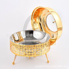 国境を越えた金色ステンレスのセルフサービス炉ホテル保温吊り炉レストラン暖菜アルコール炉対外貿易豪華レース