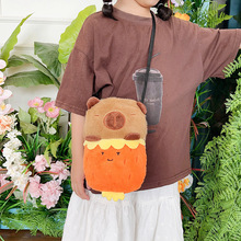 创意可爱少女毛绒小挎包儿童零钱包手机包卡通玩偶高颜值斜挎包包