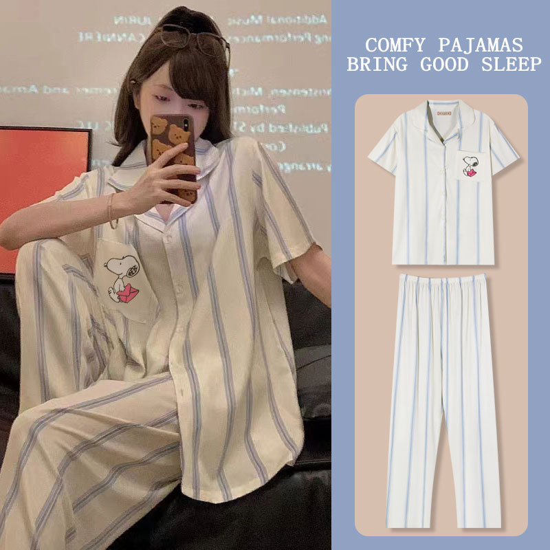 D.M-173 Short-length striped Snobi cardigan