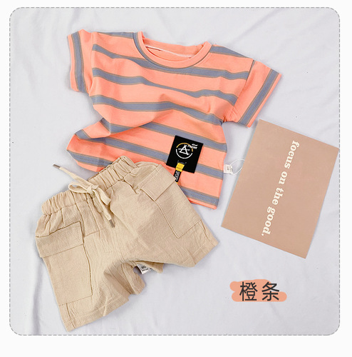 Sports and Leisure Set for 1-6 Year Old Boys - Summer T-shirt and Shorts with Elastic and Loose Fit