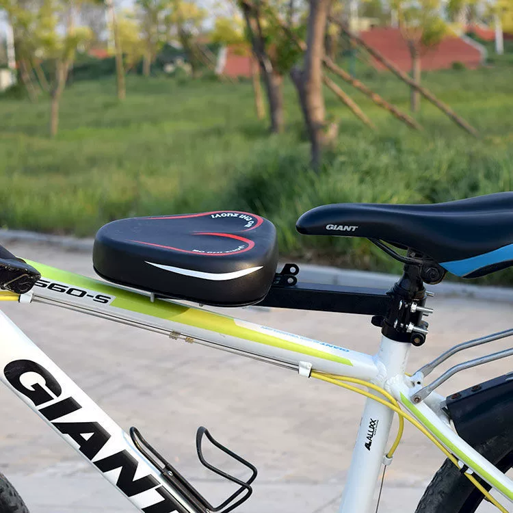 Children's mountain bike accessory — additional child seat with armrest, folding pedals, handrail options