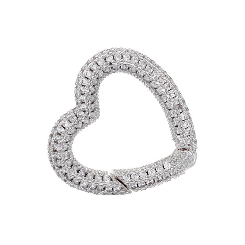 Simple Style Heart Shape Gold Plated Plating Zircon Jewelry Accessories 1 Piece