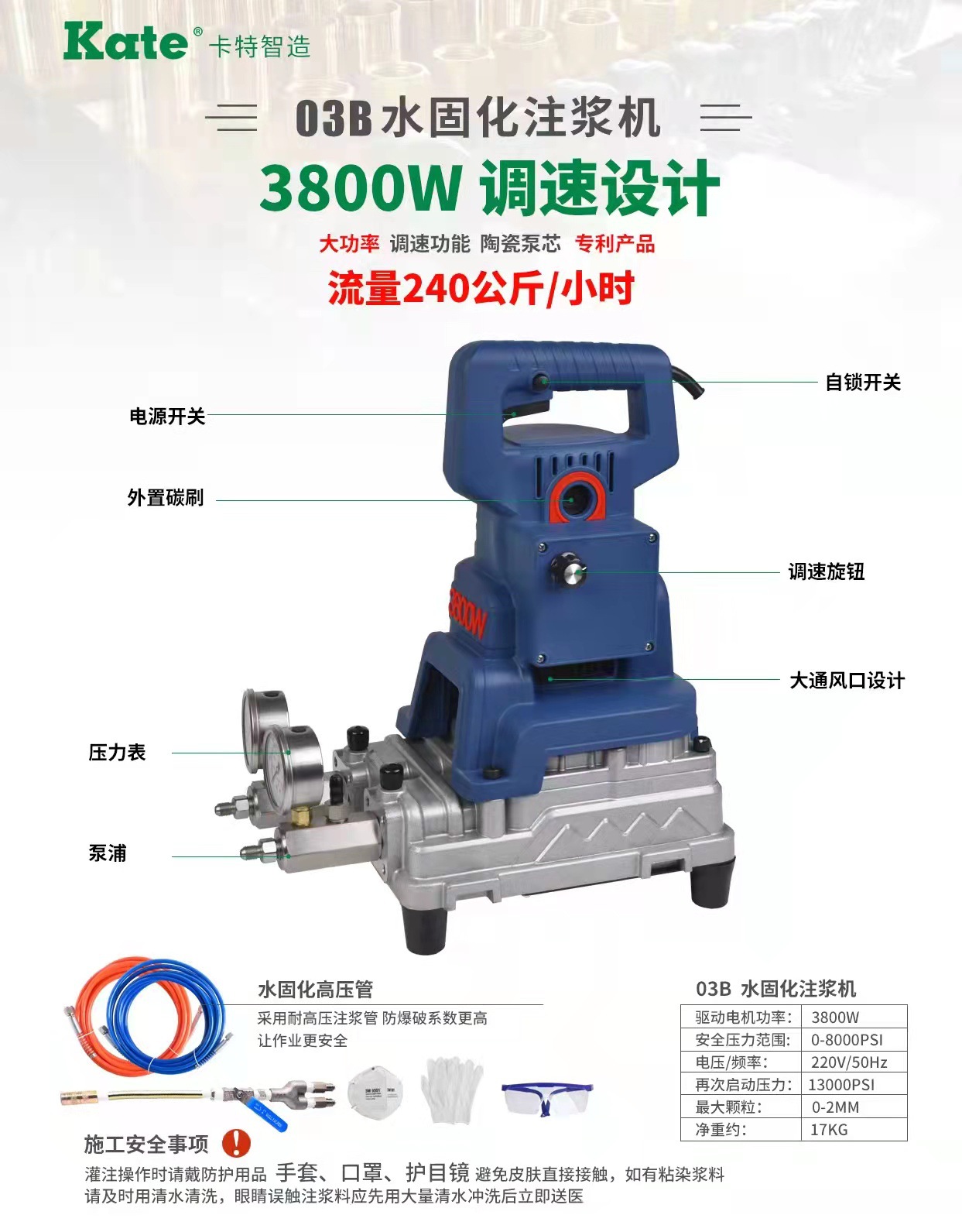 防水固化高压注浆机双液丙烯酸盐灌浆机
