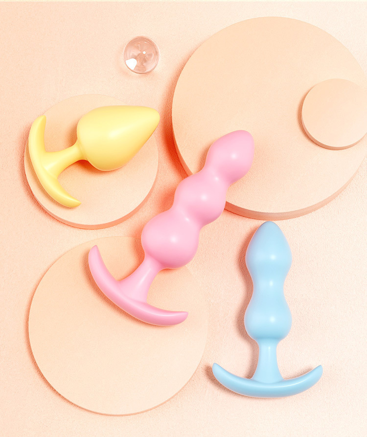 Mystery Jelly Anal Plug 3-Piece Set, Soft Rubber, Colorful, Adult Unisex — detail image 14