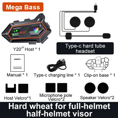 Y20-2X Cross-Border Motorcycle Helmet Motorcycle Helmet Headset - hard-mark-high-configuration