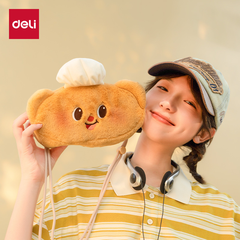 Déli mantequilla oso de peluche bolso de mochila lindo bolso de cambio bolso de maquillaje bolso de bolsillo para estudiantes de niñas