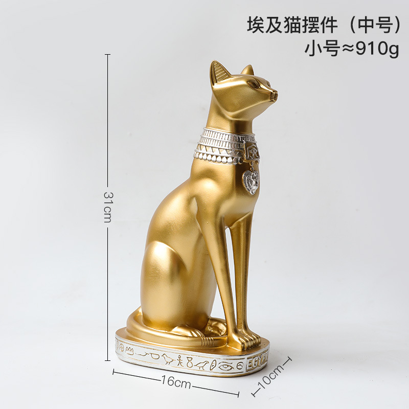 創意異域風情エジプト猫置物樹脂工芸品実用装飾書ろうそく台ソフトプレゼント|undefined