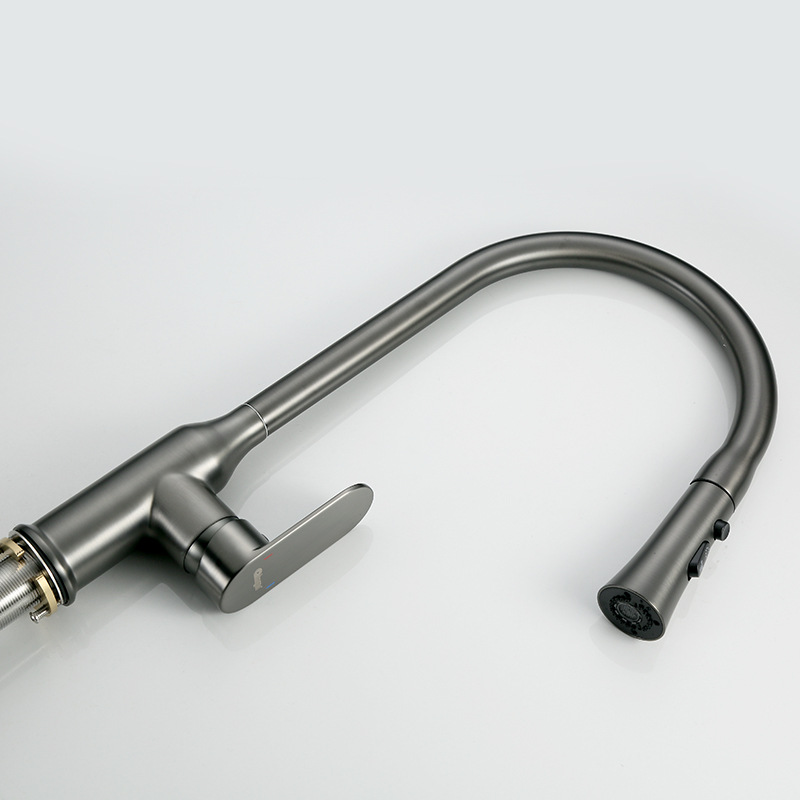 Cocina uno por uno, todo el grifo frío y caliente de cobre, grifo extraíble, retráctil universal, doble salida, fregadero, grifo extraíble