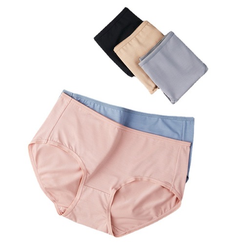 60 Count Modal Underwear Women's Mid-waist Seamless Girl 5A Antibacterial Inseam Comfortable Large Size Briefs Wholesale