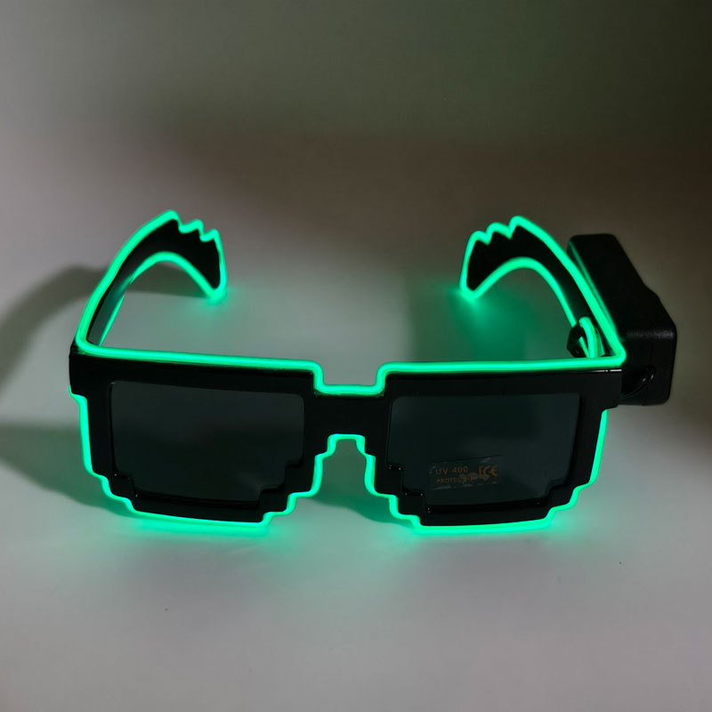 Bar fiesta atmósfera apoyos gafas de sol mosaico LED inalámbrico parpadeo gafas luminosas el gafas bungee