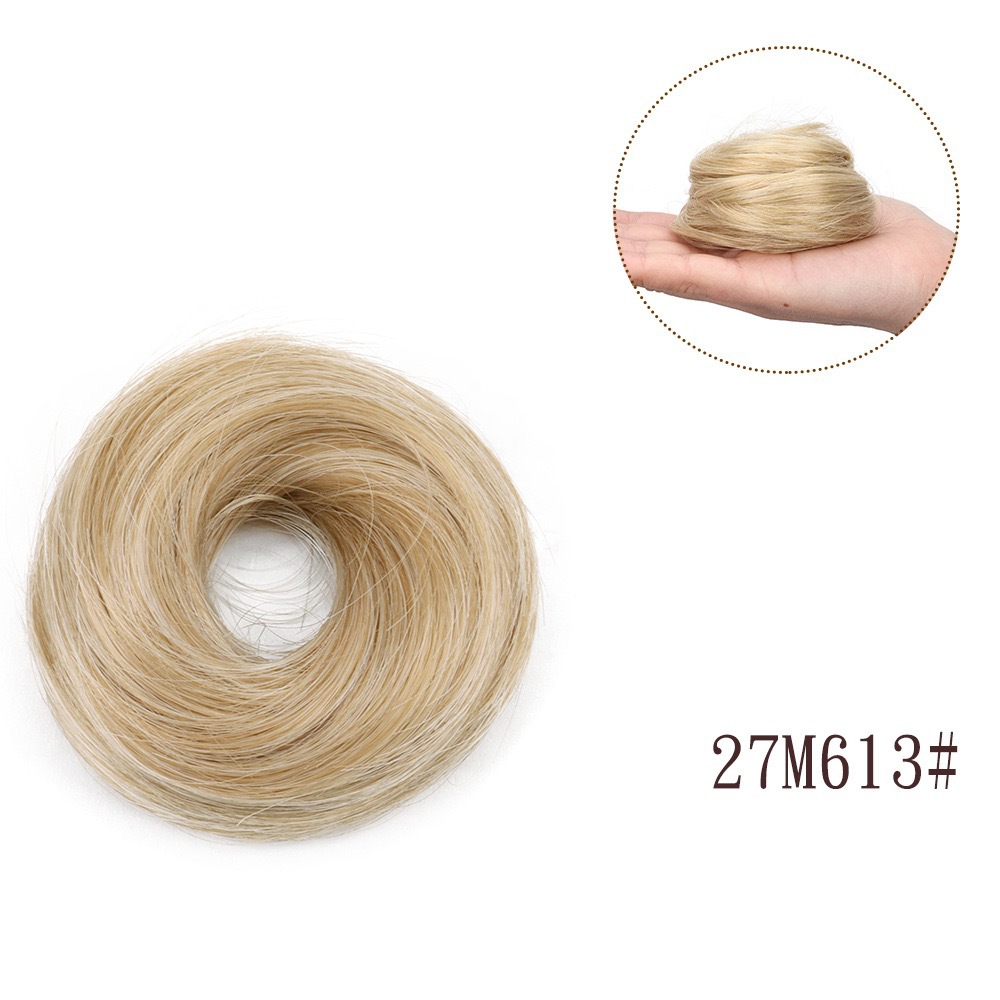 Anillo de pelo recto cabeza de bola de cola de caballo flojo brotes de cabello natural comercio exterior bolsa de cabello recto fibra química peluca cola de caballo joyas de cabello