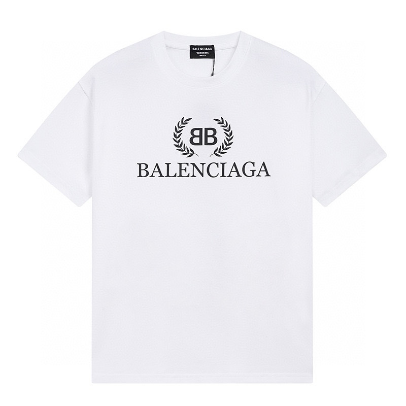 跨境潮品B家印花字母logo短袖高质量奢潮欧货圆领男女宽松T恤|undefined