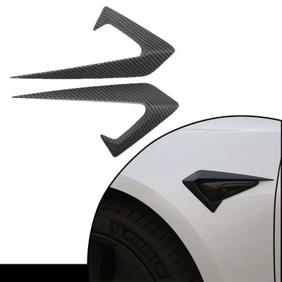 Suitable for Tesla ModelY front Big Surrounded - leaf-plate-air-knife-carbon-pattern
