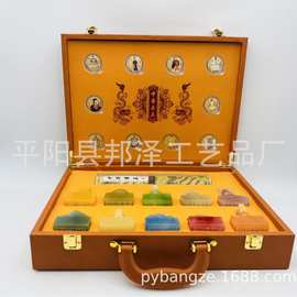 中华帝王摆件 古代皇帝玉玺工艺品摆件 中华皇帝纪念章直播礼品