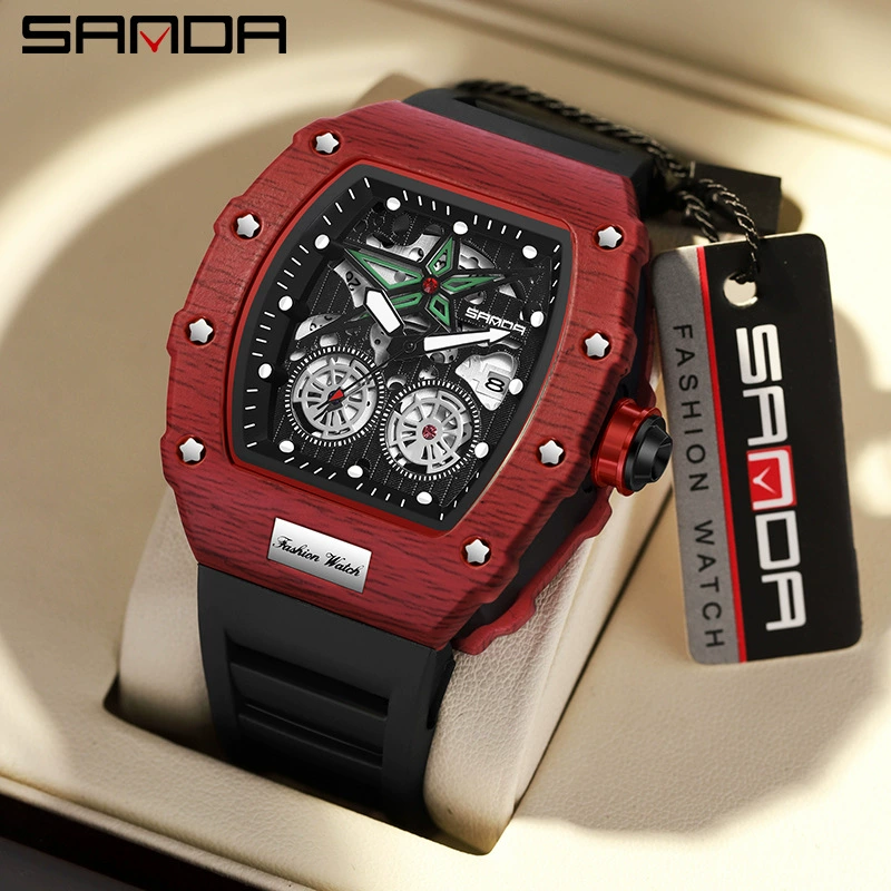 Часы 三达 Men’s watch, трендовый зебра, календарь для досуга, кварцевые часы