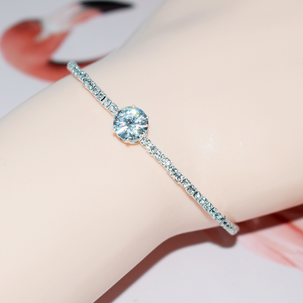 Simple Style Round Alloy Rhinestone Plating Inlay Zircon Womenu0027S Bangle 1 Piece