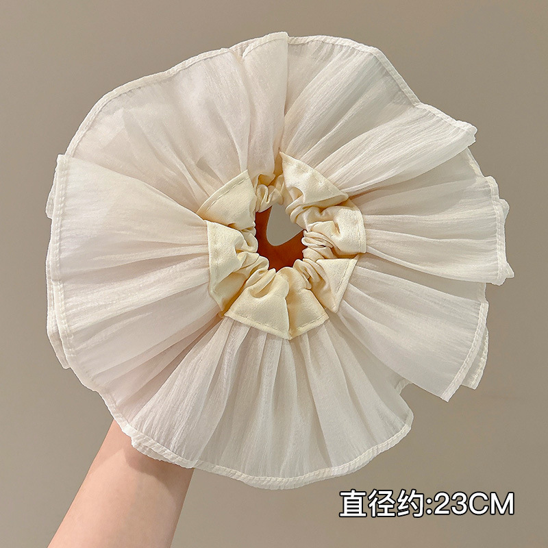 Arco de mariposa encaje intestino anillo de cabello de niña estilo pastoral de alto nivel flor de cabello cuerda de cabello bufandas cuadradas cuerda