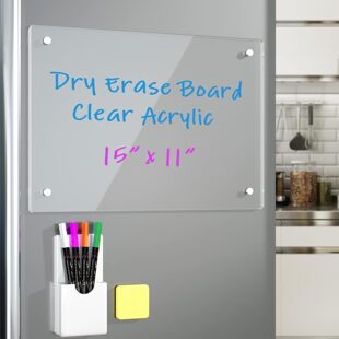 Cross-Border Hot-Selling Transparent Acrylic Board Refrigerator Note Board Message Board Magnetic Dry Erase Board Handwritten Message Board