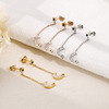 Cute fresh brand long fashionable earrings stainless steel, simple and elegant design