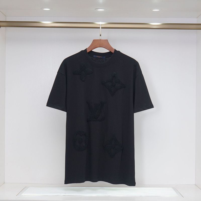 国境を越えた25ss夏の新型230グラムの双糸綿はアルファベットロゴで男女の同じファッションtシャツを刺繍している|undefined