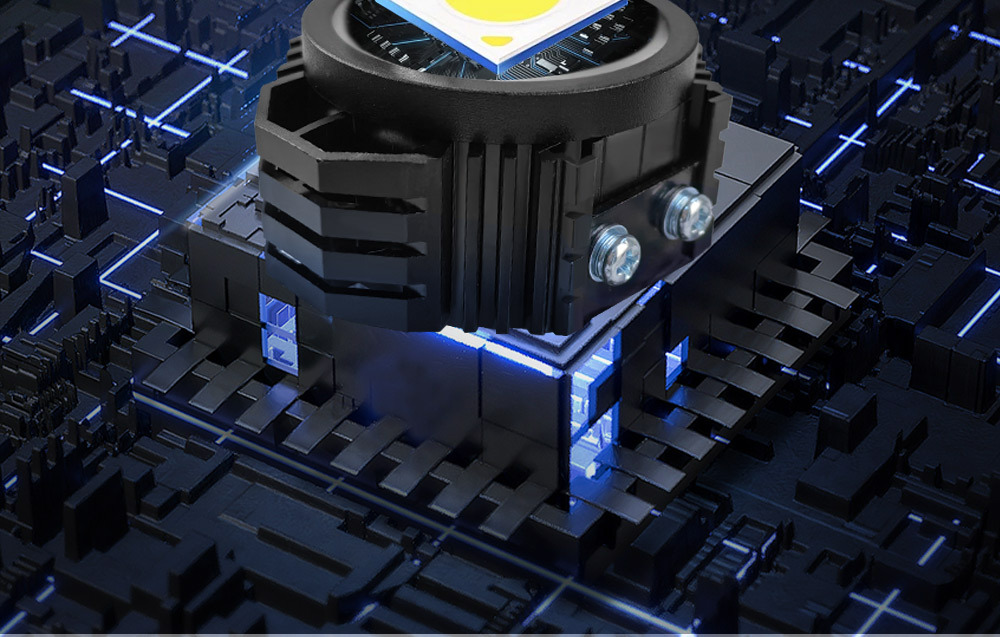 Motorcycle Electric Vehicle Led Driving Headlight Lens with Horn External Night Driving Modified High and Low Beam 12-80V