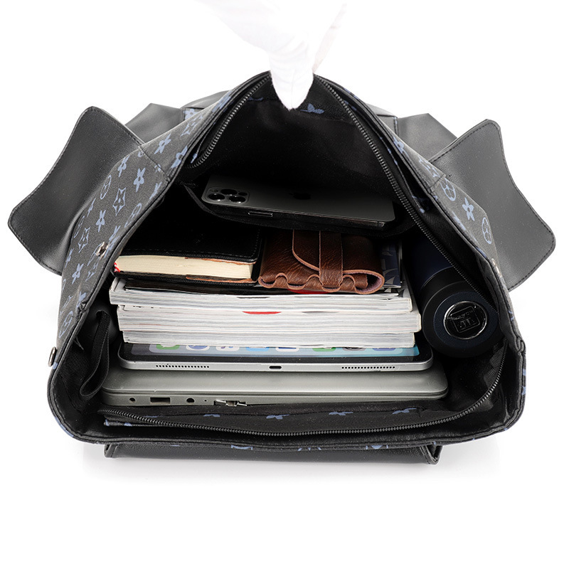 Mochila de hombre presbiteriana de la marca de moda nueva mochila de cuero suave bolsa de computadora de negocios informal de gran capacidad mochila simple hombre