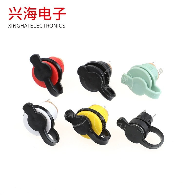 直销纯铜带防水帽DC022螺纹插座 DC电源插座 DC-022B 5.5*2.1 电