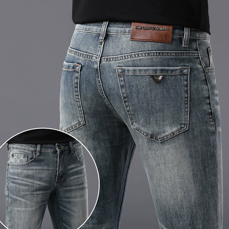 Тонкие эластичные джинсы, брюки, корейский стиль, Slim Fit, (международная торговля)
