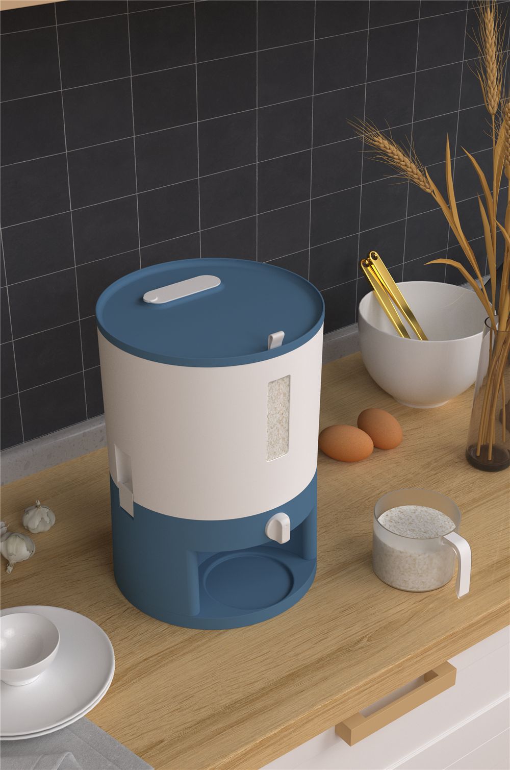 Cubo de arroz olla automática de arroz de calidad alimentaria cubo sellado de harina Cubo de almacenamiento de grano diverso caja de almacenamiento de arroz caja de cubo de arroz