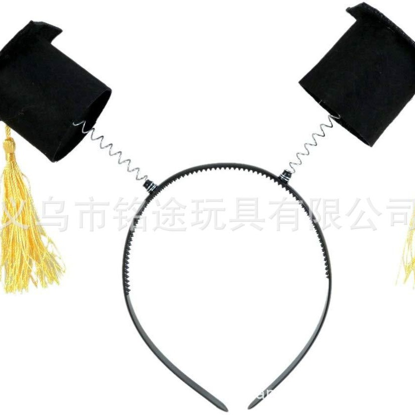 Temporada de graduación Hebilla de cabeza transfronteriza Ceremonia de graduación Sombrero de soltero Sombrero de doctorado Decoración de fiesta de graduación hecha a mano Accesorios para el cabello Diadema