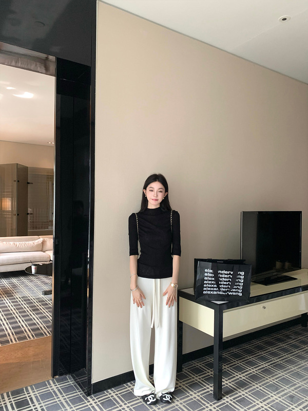 垂感直筒休闲阔腿裤女大码秋季新款胖妹妹高腰宽松显瘦九分工装裤|undefined