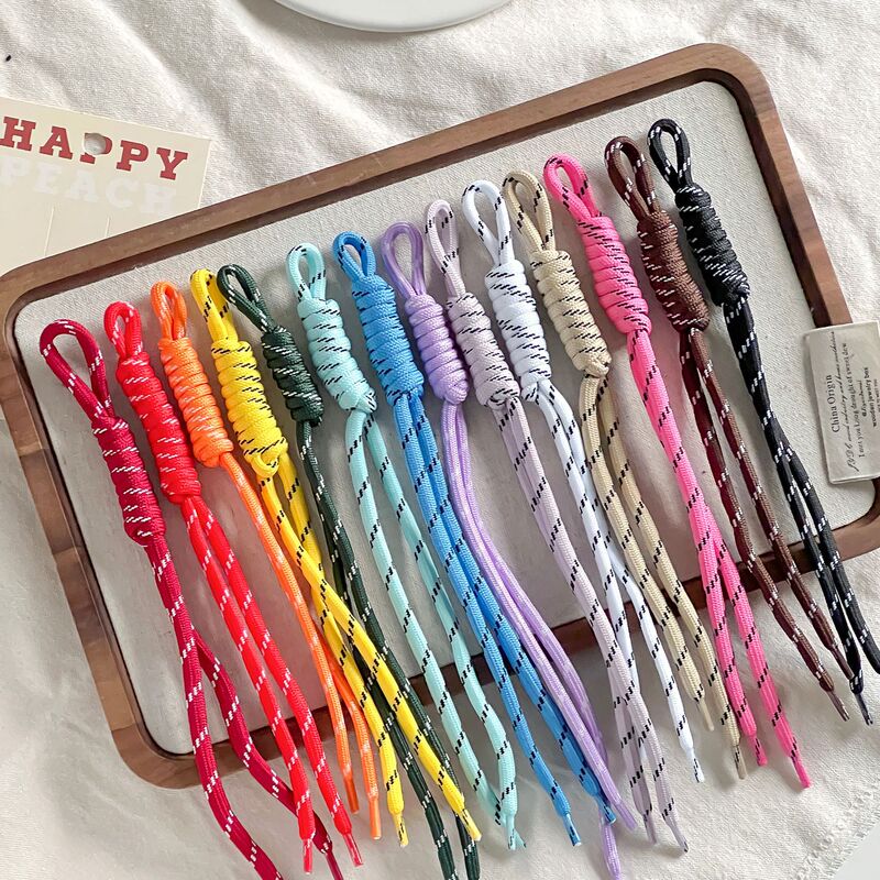 Dopamine Braided Rope Creative Colorful Knotted Rope Paracord Women's Fashion Bag Hanging Trinket DIY Beaded Pendant